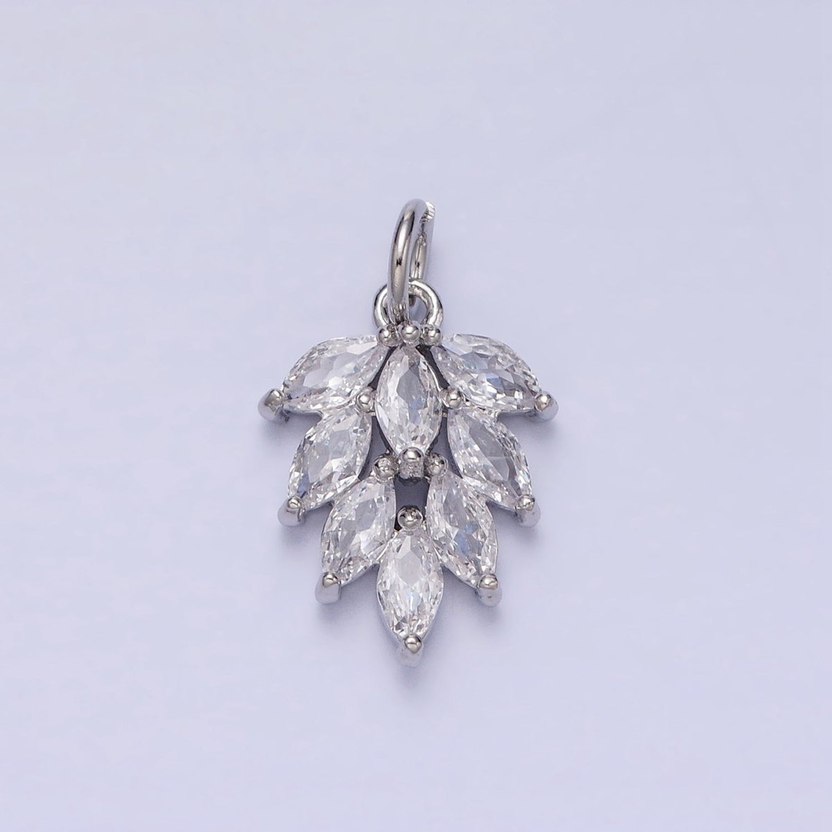 16K Gold Filled 18.7mm Clear Marquise Leaf Geometric Charm in Gold & Silver | AC1195 AC1196 AC964 AC965