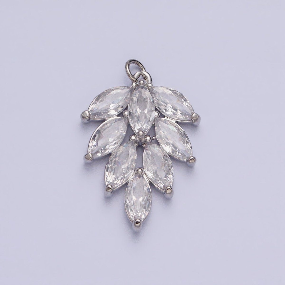 16K Gold Filled 18.7mm Clear Marquise Leaf Geometric Charm in Gold & Silver | AC1195 AC1196 AC964 AC965