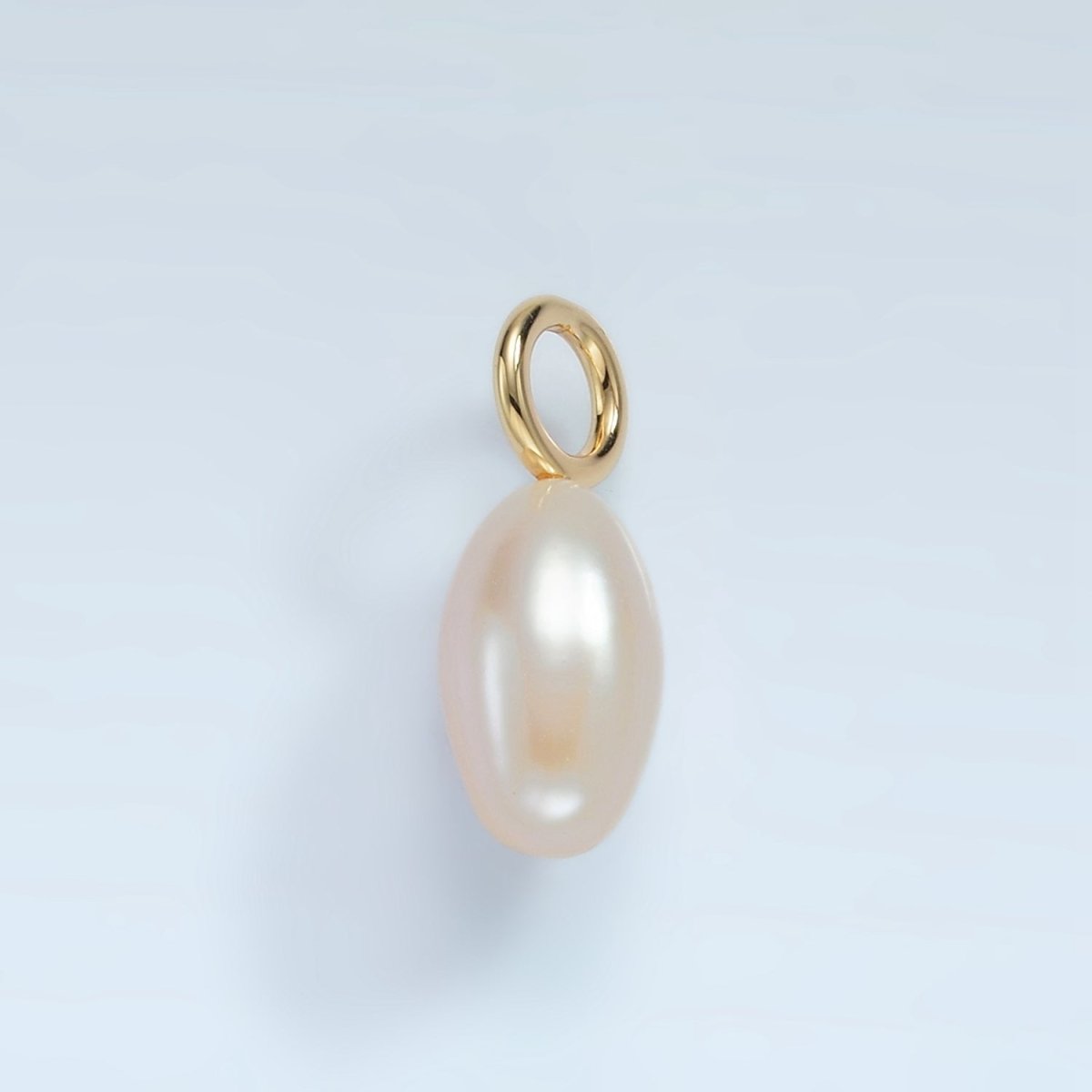16K Gold Filled 18mm White Freshwater Pearl Drop Pendant | P1866