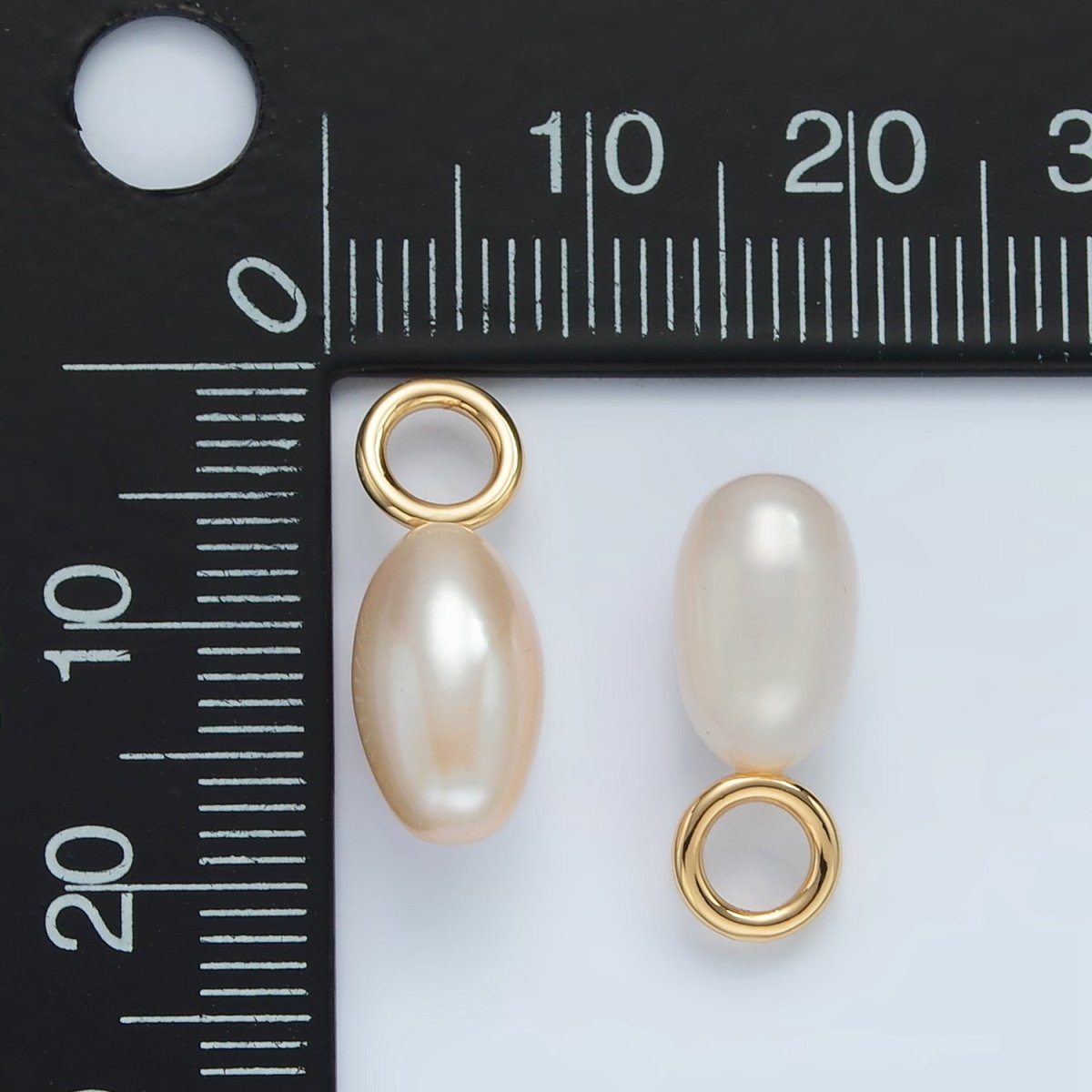 16K Gold Filled 18mm White Freshwater Pearl Drop Pendant | P1866