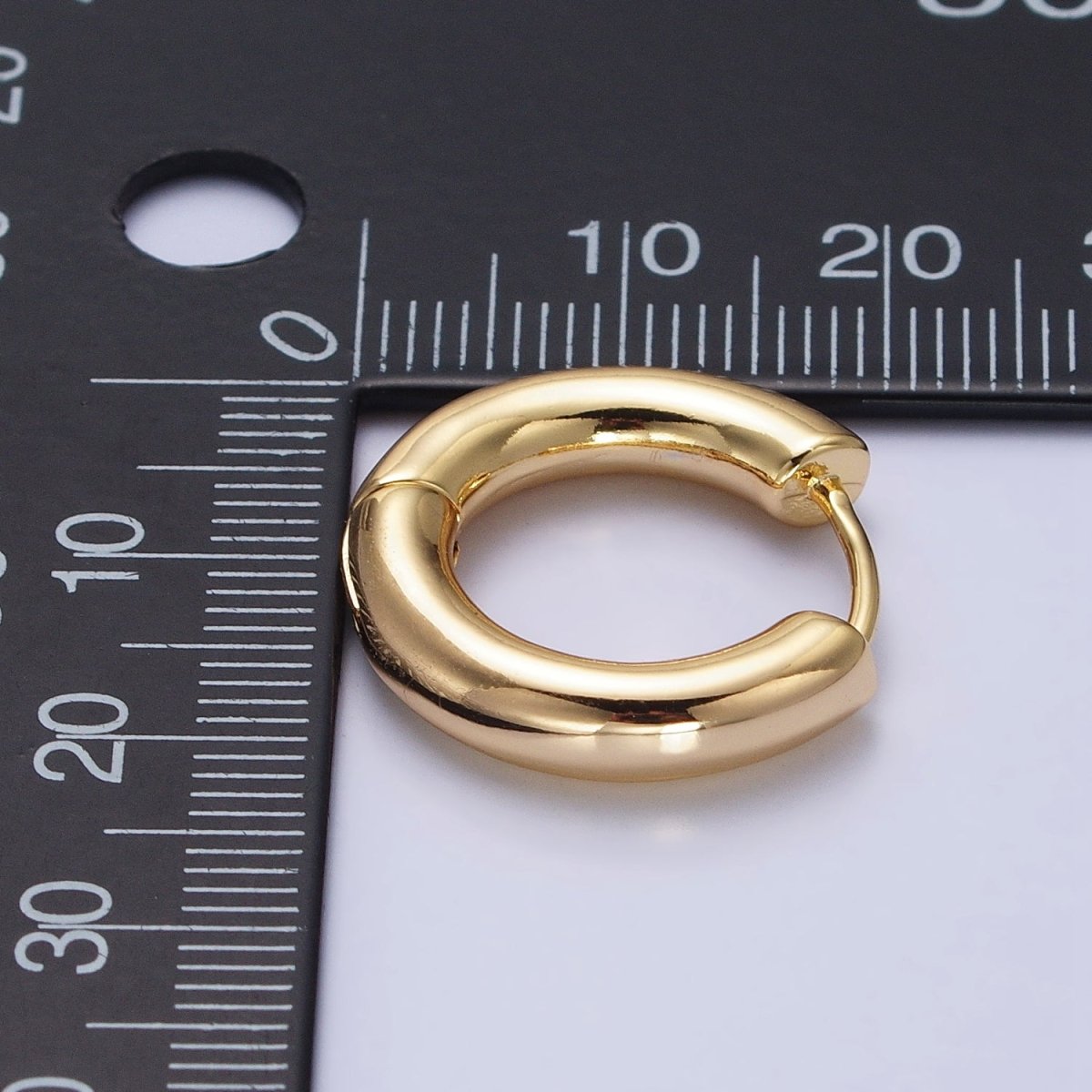 16K Gold Filled 20mm Chubby Tube Endless Hoop Earrings in Gold, Silver | AB515 AB1543