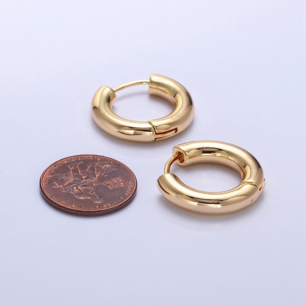 16K Gold Filled 20mm Chubby Tube Endless Hoop Earrings in Gold, Silver | AB515 AB1543