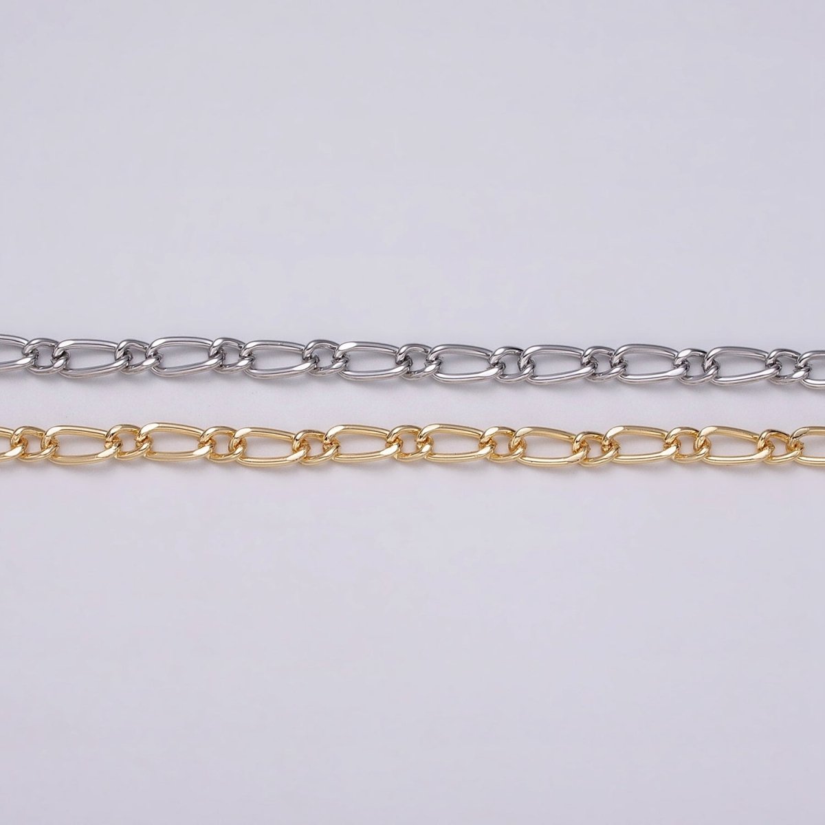 16K Gold Plated 4.3mm Twisted Paperclip Cable Link Unique Unfinished Chain by Yard in Gold & Silver | ROLL-1231 ROLL-1232 Clearance Pricing