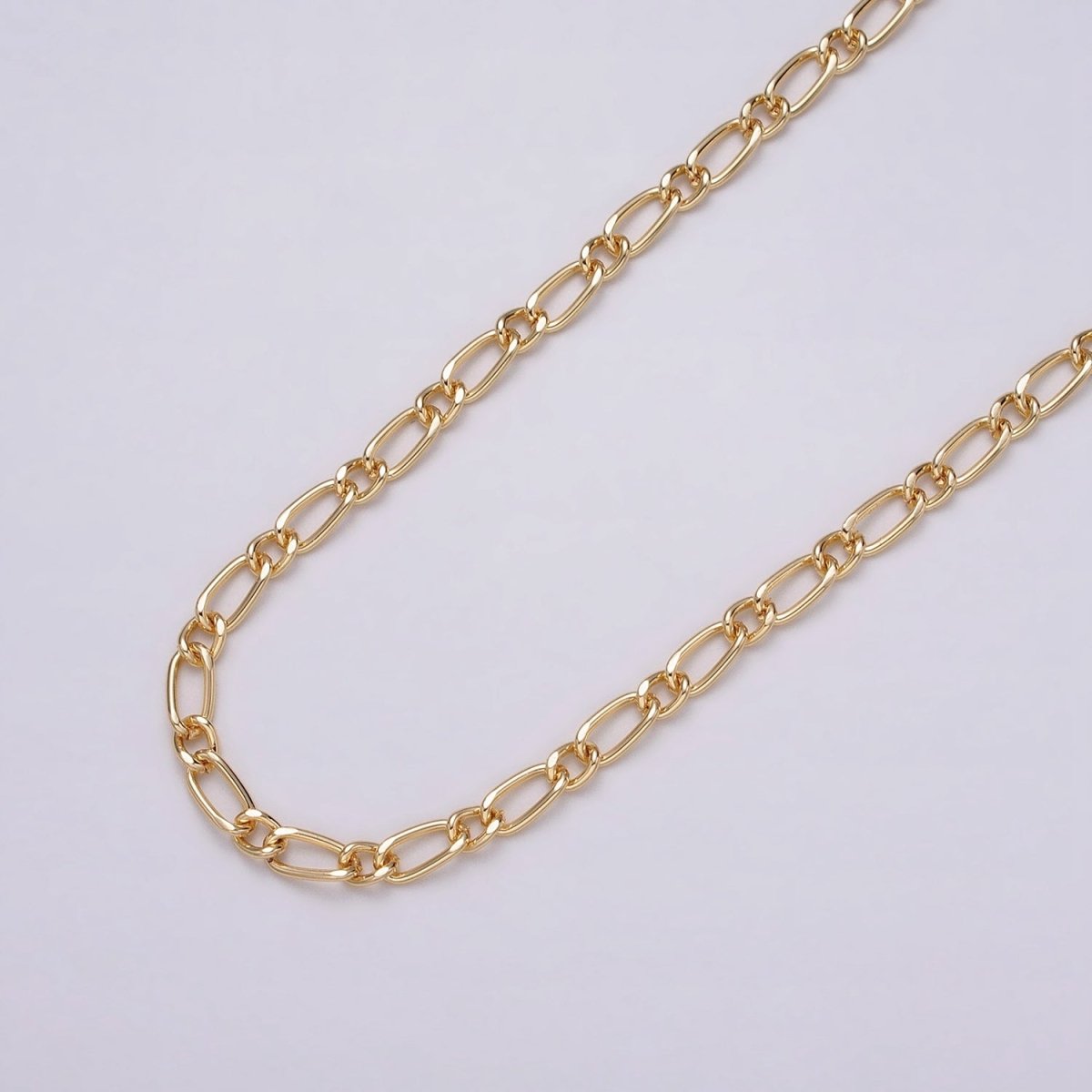 16K Gold Plated 4.3mm Twisted Paperclip Cable Link Unique Unfinished Chain by Yard in Gold & Silver | ROLL-1231 ROLL-1232 Clearance Pricing