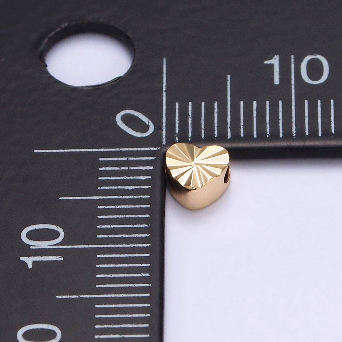 16K Gold Filled 5mm Sunburst Heart Spacer Bead | B-836 - DLUXCA