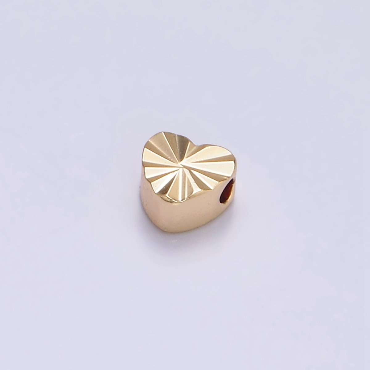 16K Gold Filled 5mm Sunburst Heart Spacer Bead | B-836 - DLUXCA