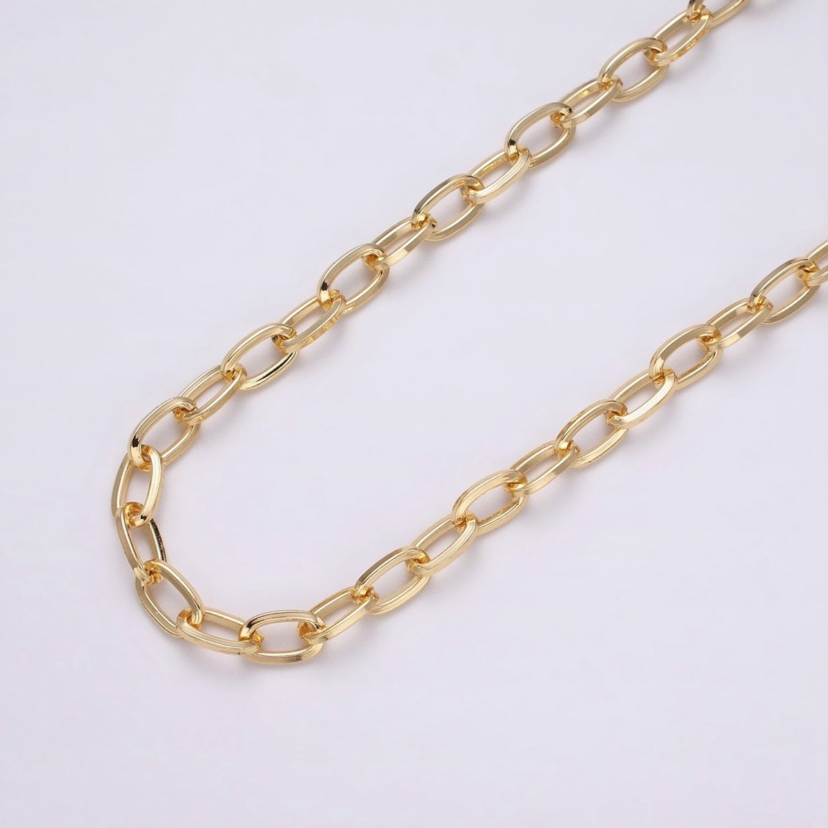 OS 16K Gold Filled 6mm Cable Thick Unfinished Chain by Yard in Gold & Silver | ROLL-1227 ROLL-1228 Clearance Pricing