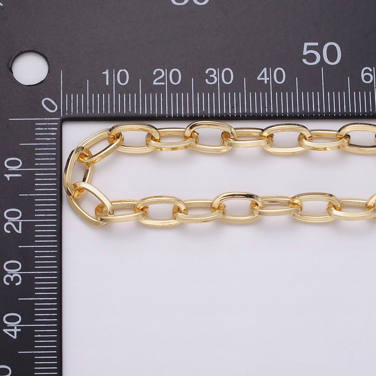 OS 16K Gold Filled 6mm Cable Thick Unfinished Chain by Yard in Gold & Silver | ROLL-1227 ROLL-1228 Clearance Pricing