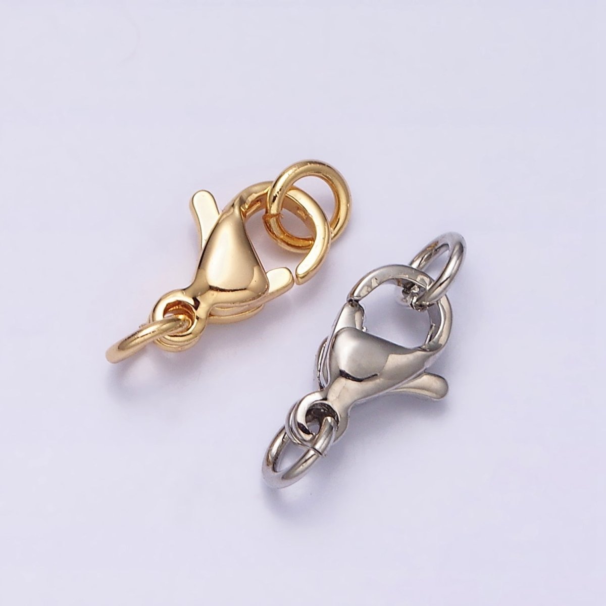 16K Gold Filled 9mm Lobster Clasps Closure Jump Ring Jewelry Supply in Gold & Silver | Z-389 Z-390
