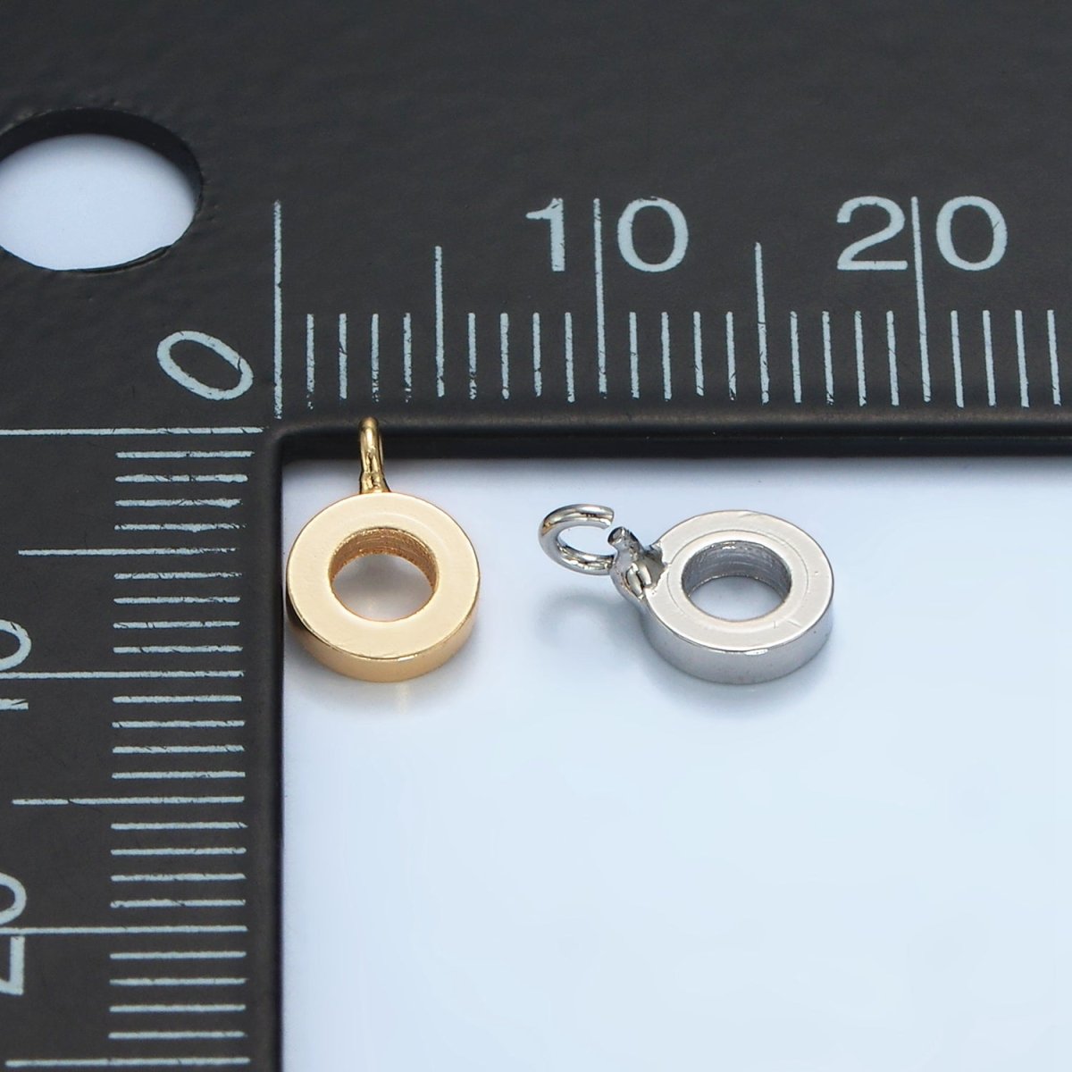 16K Gold Filled 9mm Minimalist Thin Rhondelle Open Loop Findings in Gold & Silver | Z857
