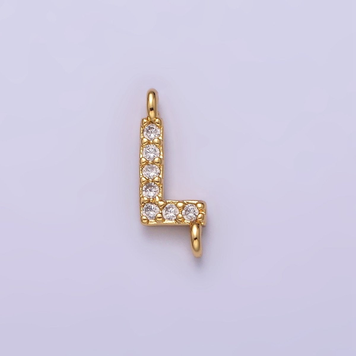 16K Gold Filled A-Z Initial Letter Micro Paved CZ Sideway Loop Personalized Jewelry For Necklace Bracelet Link Connector | A-651-A-663