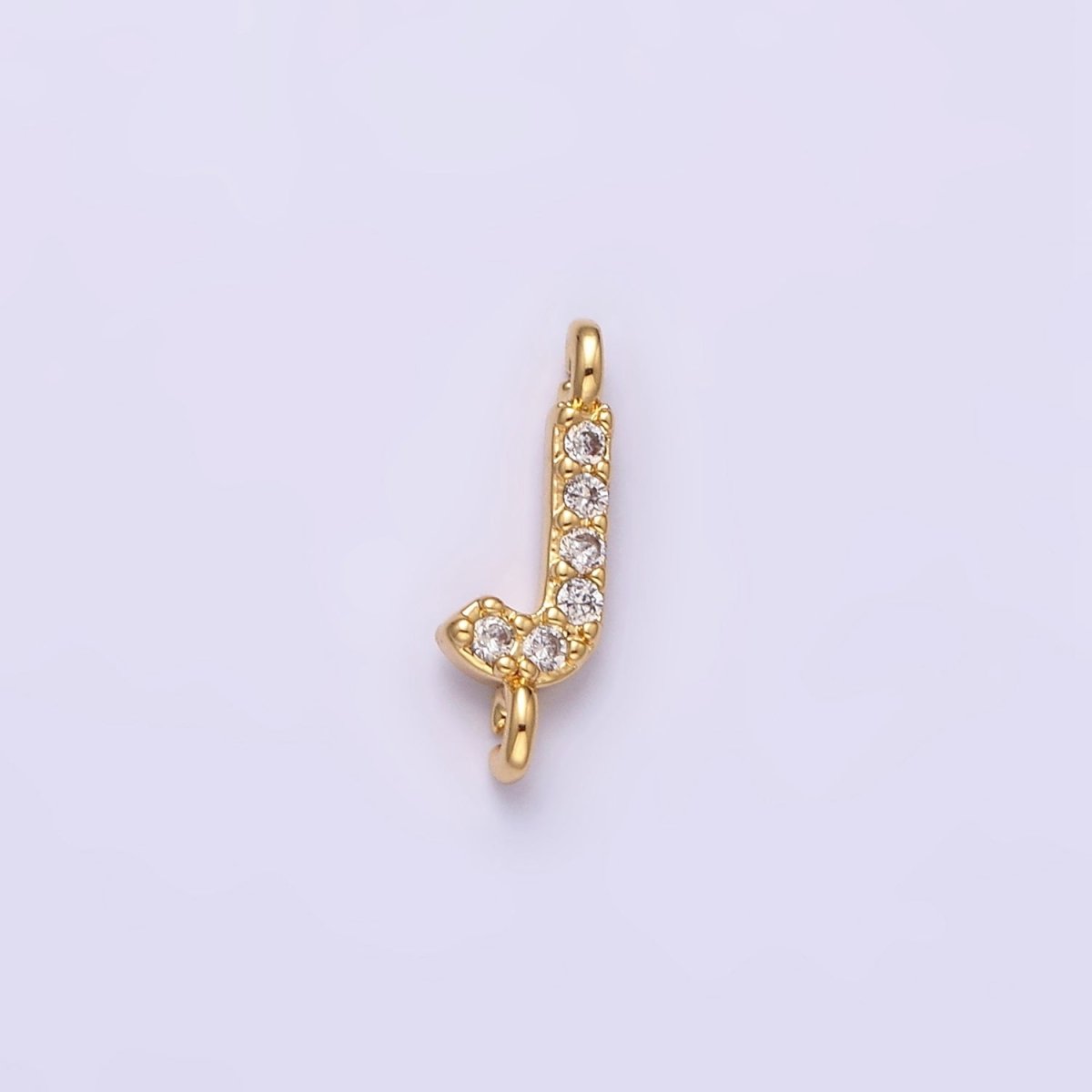 16K Gold Filled A-Z Initial Letter Micro Paved CZ Sideway Loop Personalized Jewelry For Necklace Bracelet Link Connector | A-651-A-663