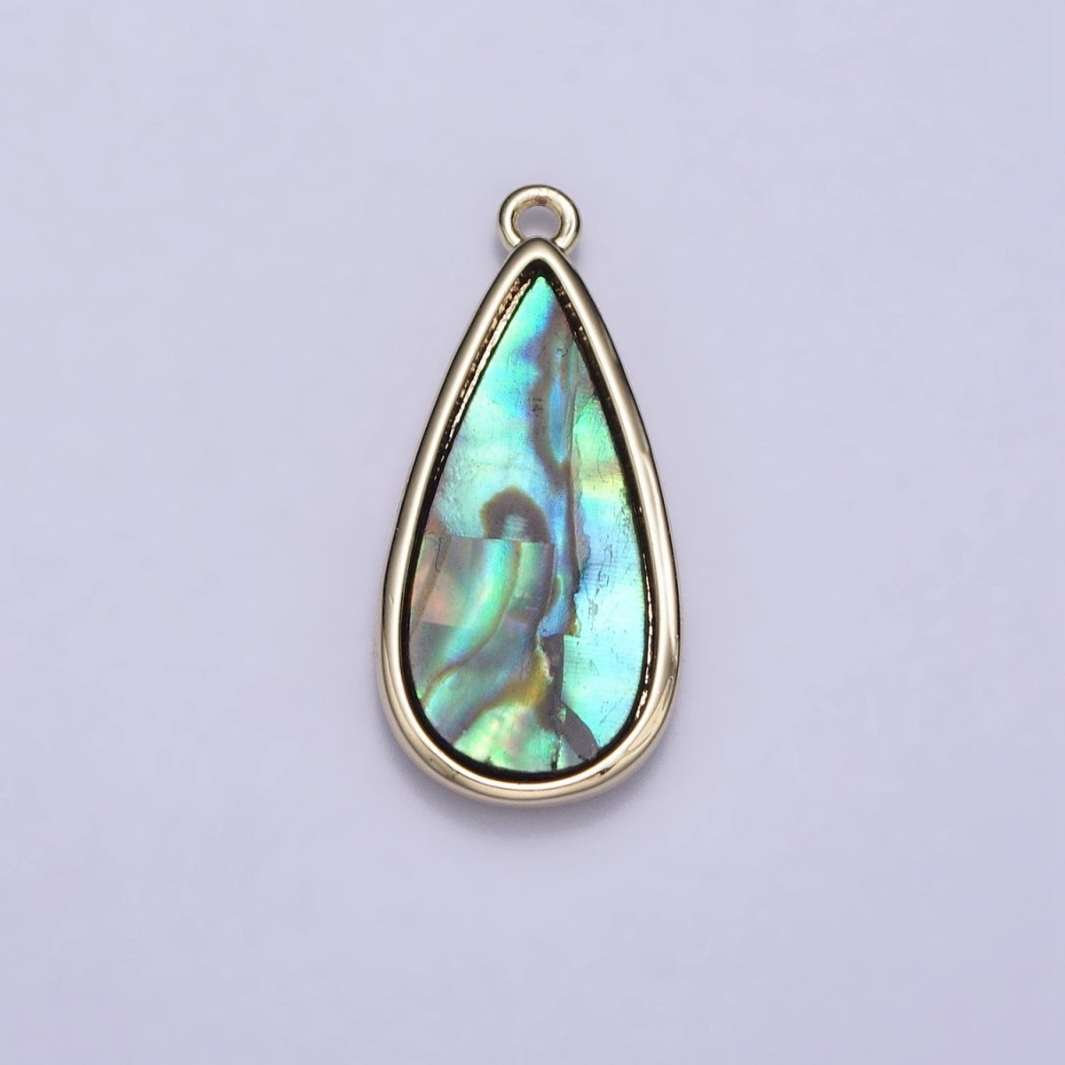 16K Gold Filled Abalone 21.3mm Teardrop Charm | AC1058 - DLUXCA