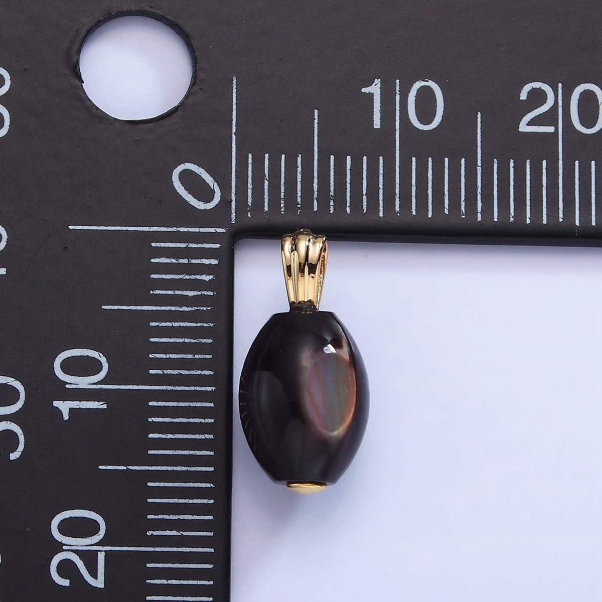 16K Gold Filled Black Tahitian Shell Pearl Sphere Pendant | P1579 - DLUXCA