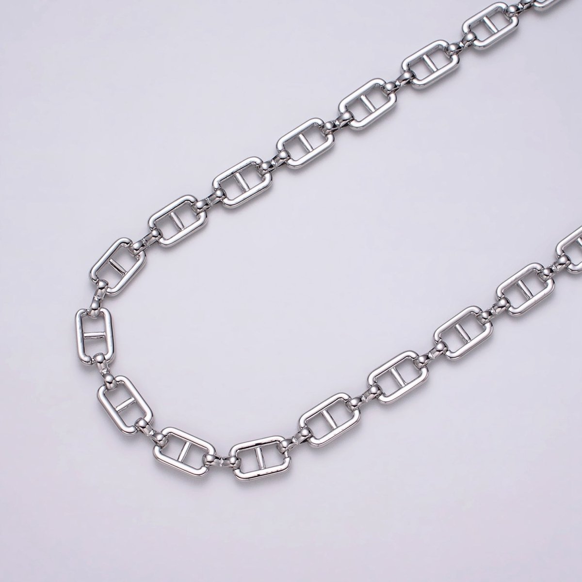 16K Gold Plated Boxy Anchor Figure Eight Link Unique Chain by Yard in Gold & Silver | ROLL-1221 ROLL-1222