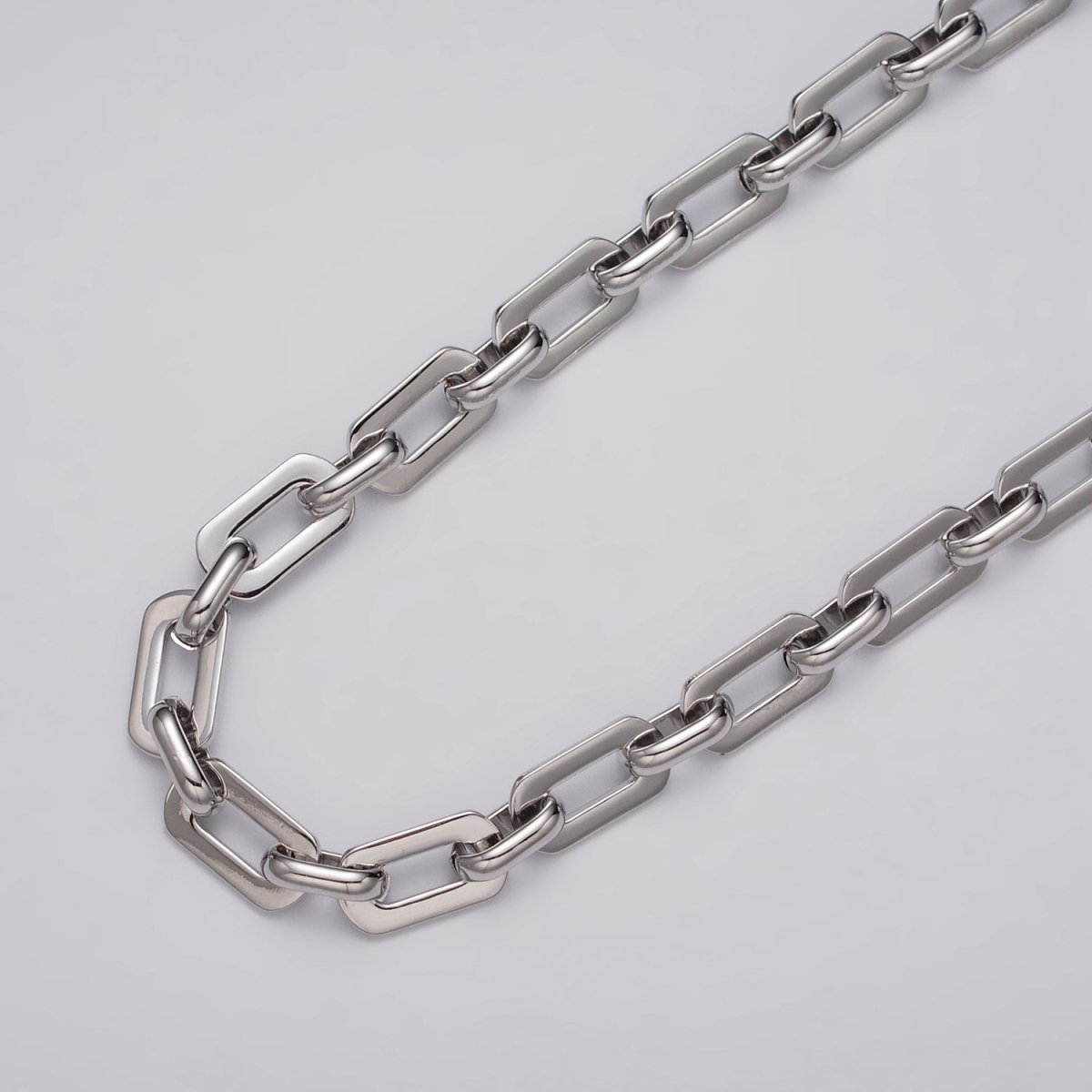 16k Gold Filled Boxy Paperclip 7mm Unfinished Chain in Gold & Silver | ROLL-1153 ROLL-1154 Clearance Pricing