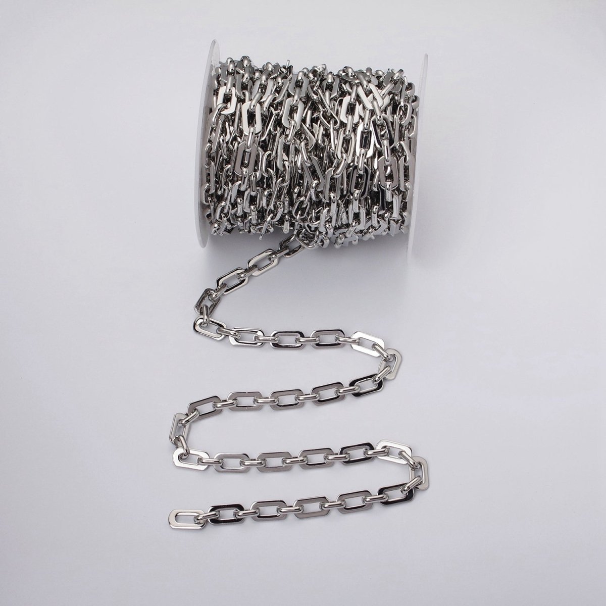 16k Gold Filled Boxy Paperclip 7mm Unfinished Chain in Gold & Silver | ROLL-1153 ROLL-1154 Clearance Pricing