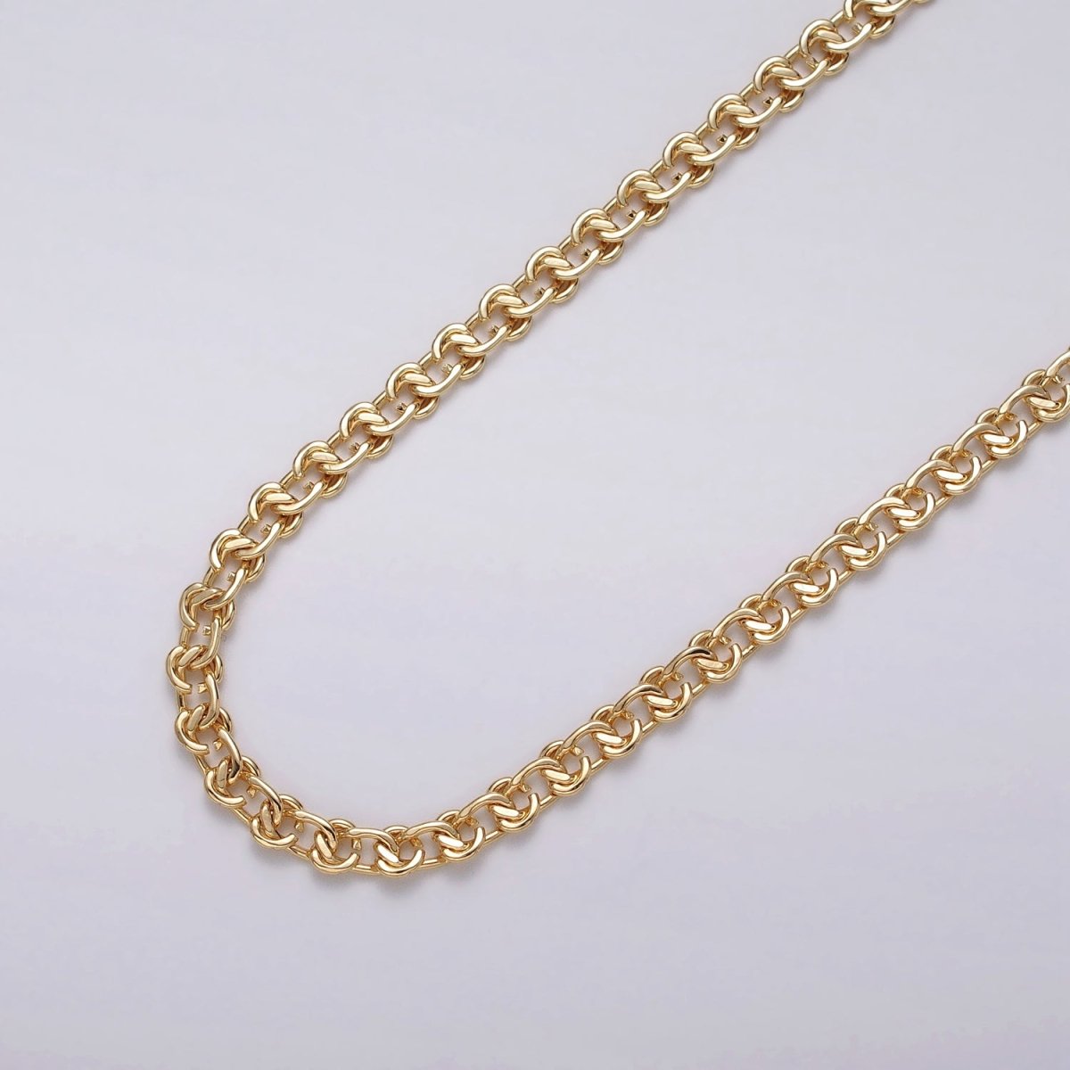 16k Gold Filled Cable Chain 4.7mm Width 16k Gold Filled Unique Unfinished Chain by Yard | ROLL-1344 Clearance Pricing