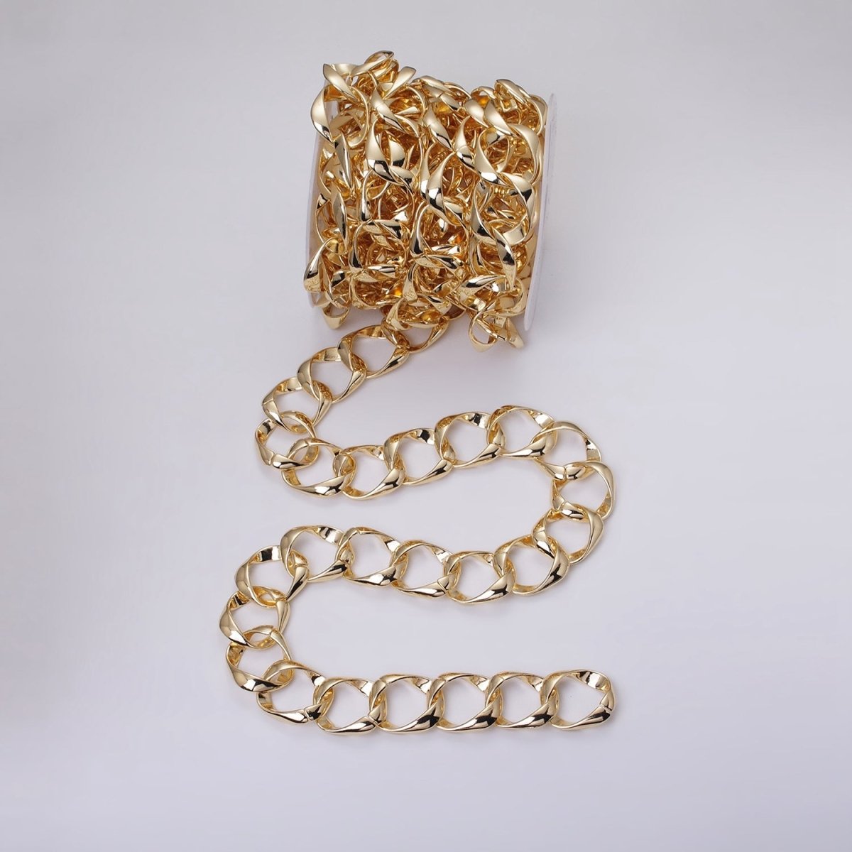 16k Gold Filled Chain by Yard Big Oval Cable Chain Unfinished Chain Wholesale Chunky Chain Large Link Chain | ROLL-1301 ROLL-1302 Clearance Pricing