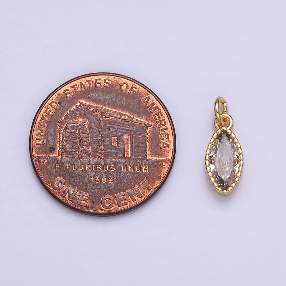 16K Gold Filled Clear CZ Marquise Add-On Charm in Gold & Silver | AC1235 AC1236