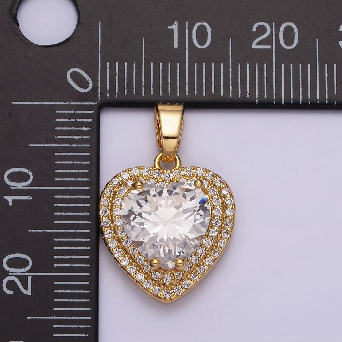 16K Gold Filled Clear CZ Micro Paved Pendant  in Gold & Silver | AC1123 AA1124