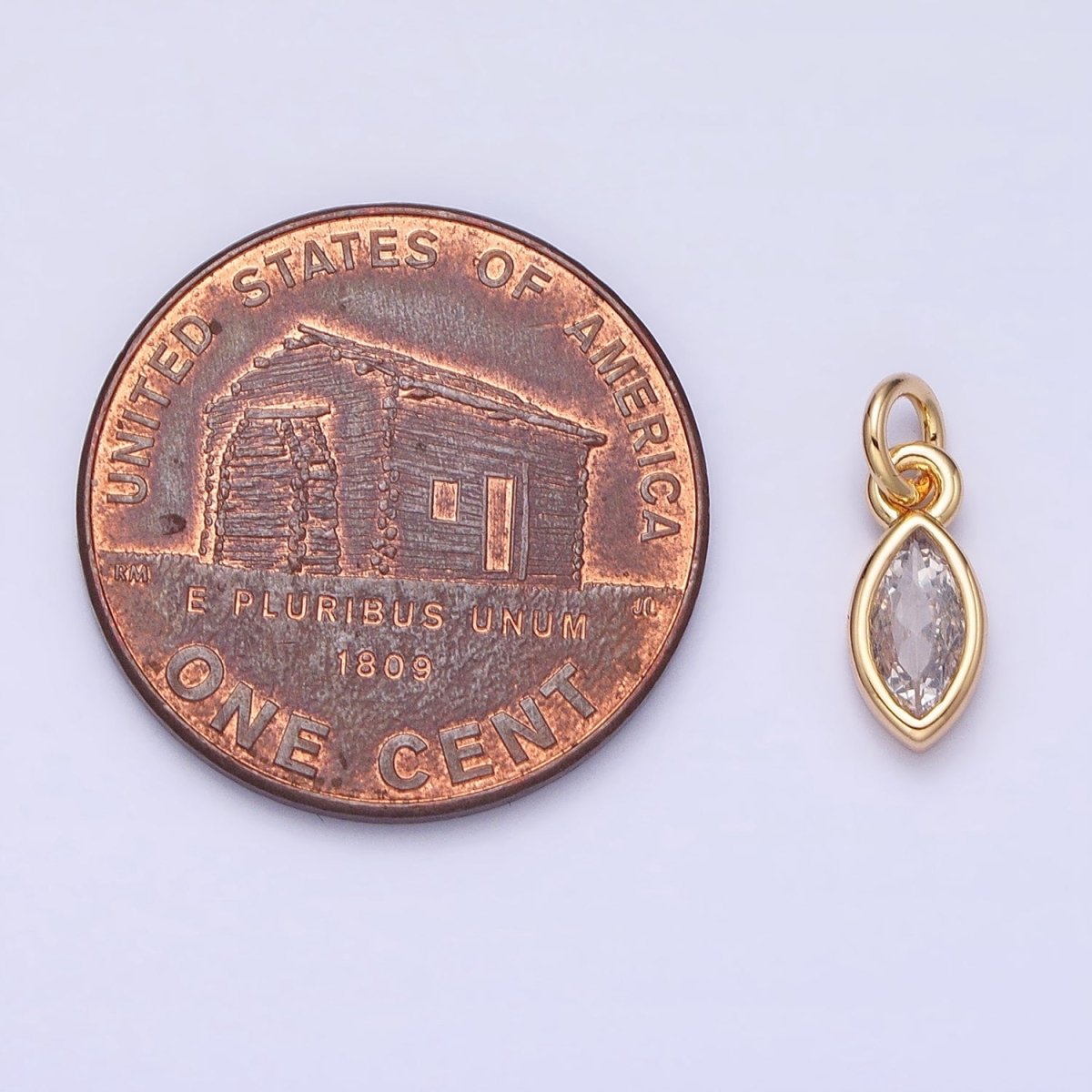 16K Gold Filled Clear CZ Teardrop Bezel Add-On Charm in Gold & Silver | AC1203 AC1204