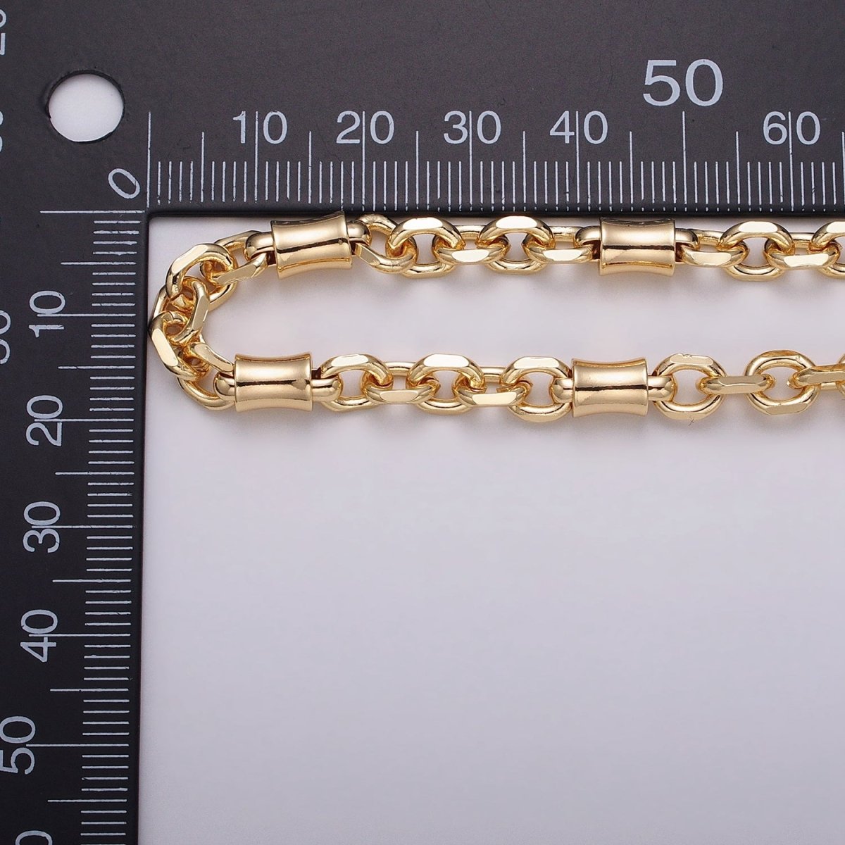 16K Gold Filled Curved Tube Multiple Flat Cable Link Unfinished Chain in Gold & Silver | ROLL-1225 ROLL-1226 Clearance Pricing