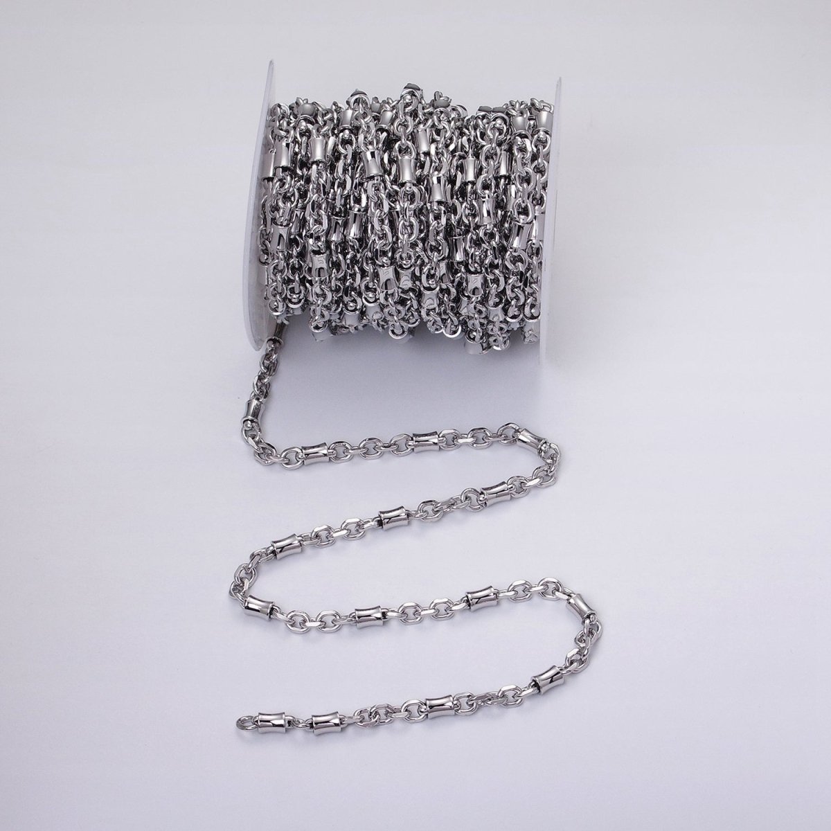 16K Gold Filled Curved Tube Multiple Flat Cable Link Unfinished Chain in Gold & Silver | ROLL-1225 ROLL-1226 Clearance Pricing