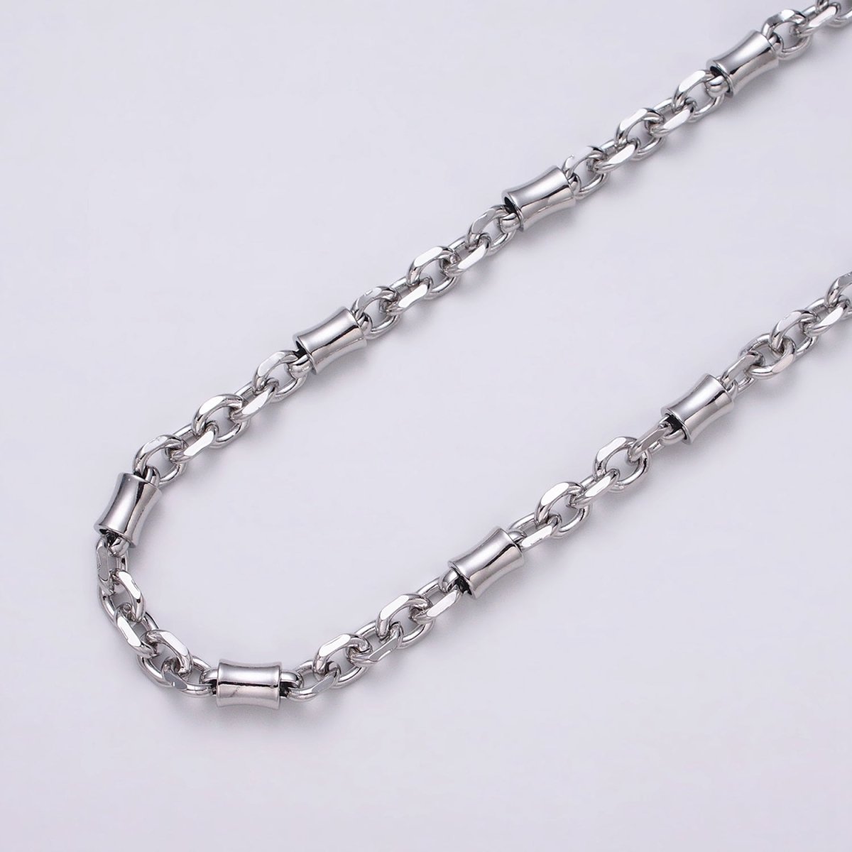 16K Gold Filled Curved Tube Multiple Flat Cable Link Unfinished Chain in Gold & Silver | ROLL-1225 ROLL-1226 Clearance Pricing