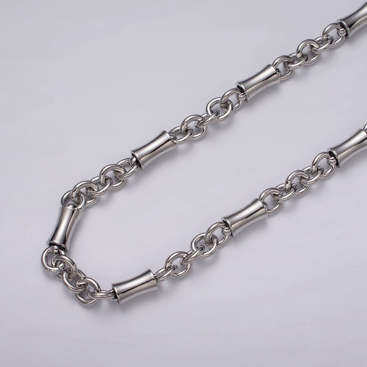 16k Gold Filled Curved Tube Rolo Link Unfinished Chain in Gold & Silver by Yard | ROLL-1171 ROLL-1172 Clearance Pricing