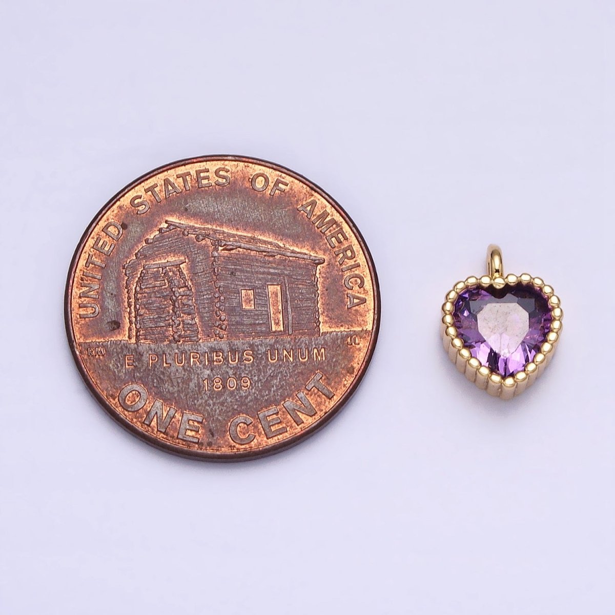 16K Gold Filled CZ Clear, Pink, Purple Mini Heart Add-On Charm in Gold & Silver | AC1258 - AC1263