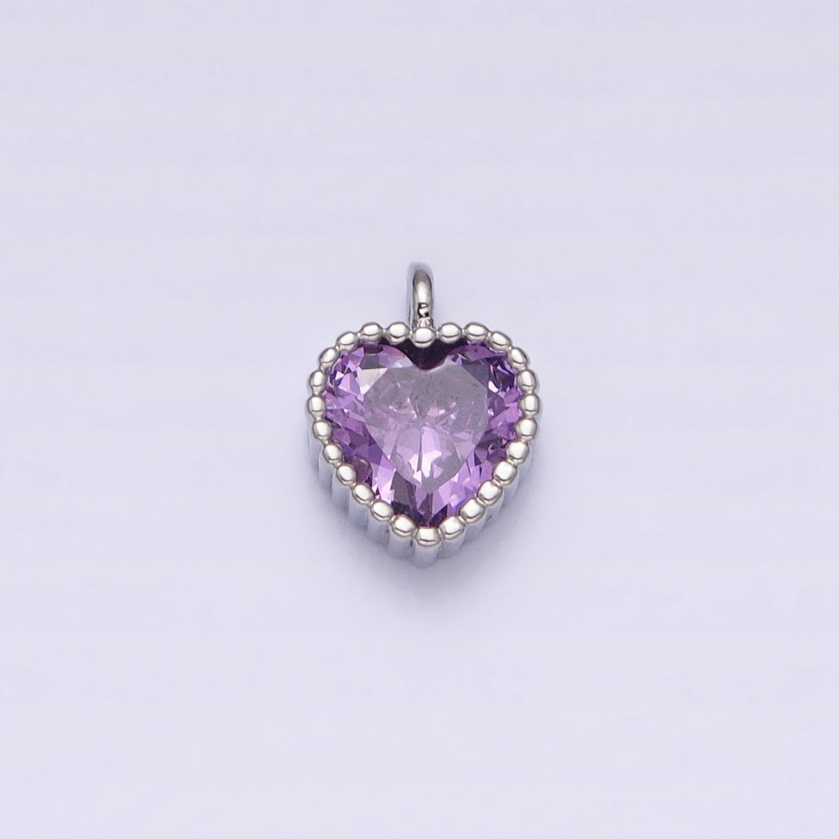 16K Gold Filled CZ Clear, Pink, Purple Mini Heart Add-On Charm in Gold & Silver | AC1258 - AC1263