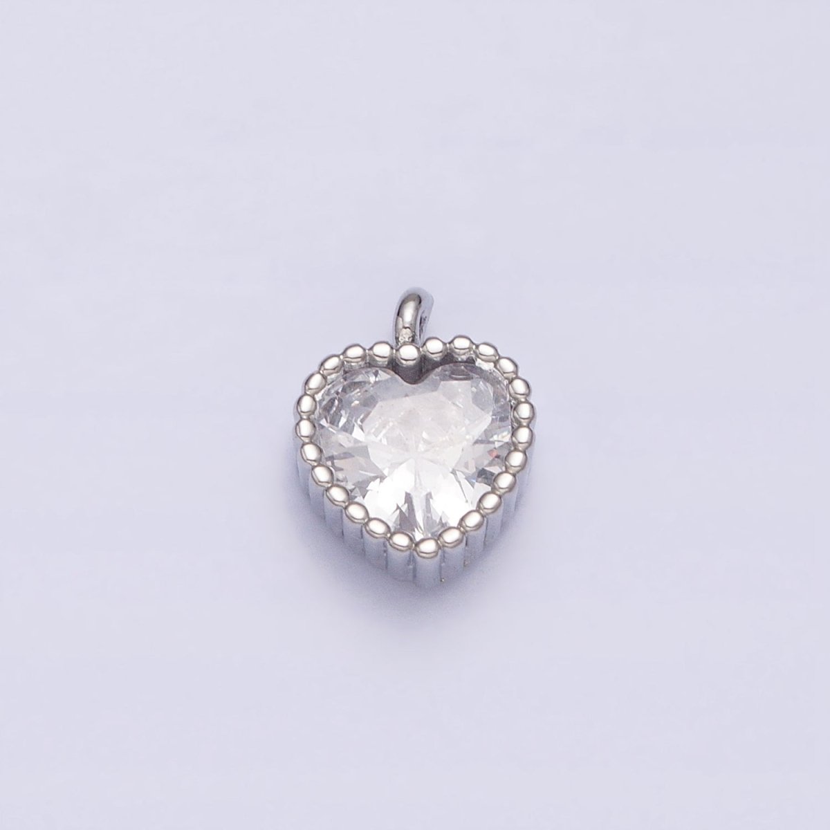 16K Gold Filled CZ Clear, Pink, Purple Mini Heart Add-On Charm in Gold & Silver | AC1258 - AC1263