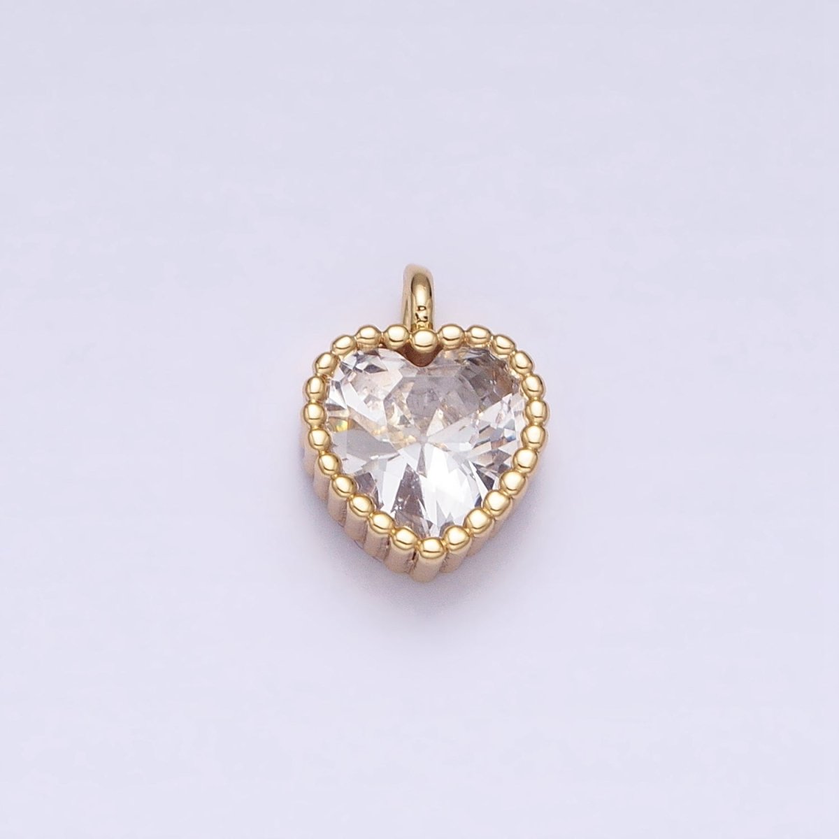 16K Gold Filled CZ Clear, Pink, Purple Mini Heart Add-On Charm in Gold & Silver | AC1258 - AC1263