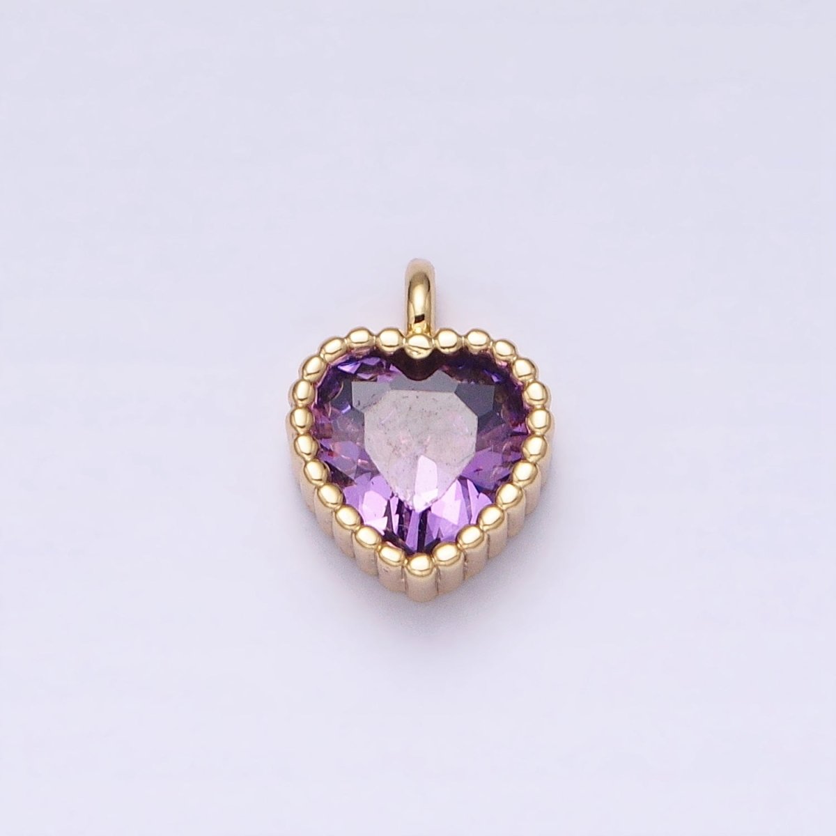 16K Gold Filled CZ Clear, Pink, Purple Mini Heart Add-On Charm in Gold & Silver | AC1258 - AC1263