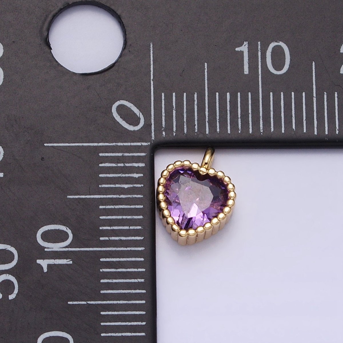16K Gold Filled CZ Clear, Pink, Purple Mini Heart Add-On Charm in Gold & Silver | AC1258 - AC1263