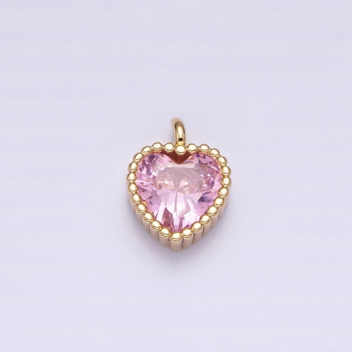 16K Gold Filled CZ Clear, Pink, Purple Mini Heart Add-On Charm in Gold & Silver | AC1258 - AC1263
