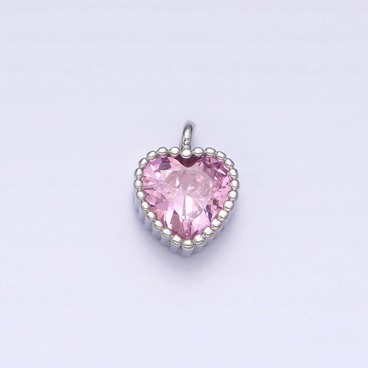 16K Gold Filled CZ Clear, Pink, Purple Mini Heart Add-On Charm in Gold & Silver | AC1258 - AC1263
