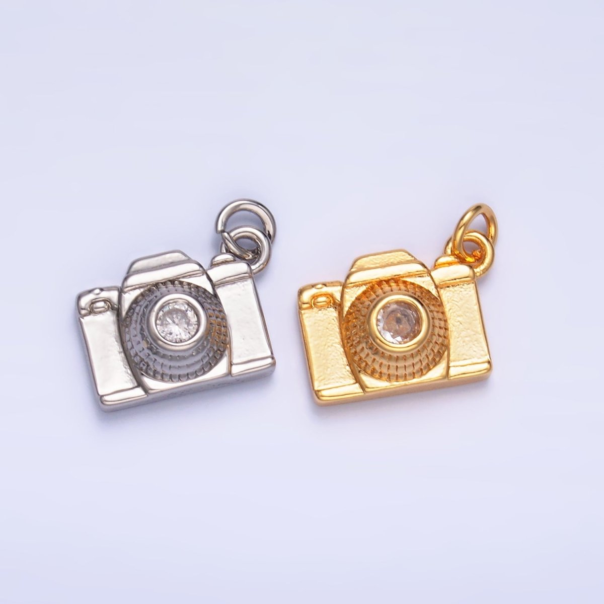 16K Gold Filled CZ Digital Camera Photography Charm in Gold & Silver | Y464