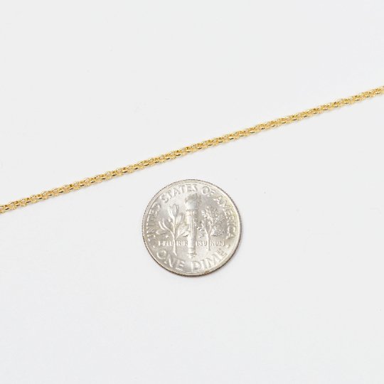 16K Gold Filled, Dainty ROLO Cable Chain by Yard, Nickel Free, Small Minimalist Jewelry making Necklace | ROLL-429 ROLL-414