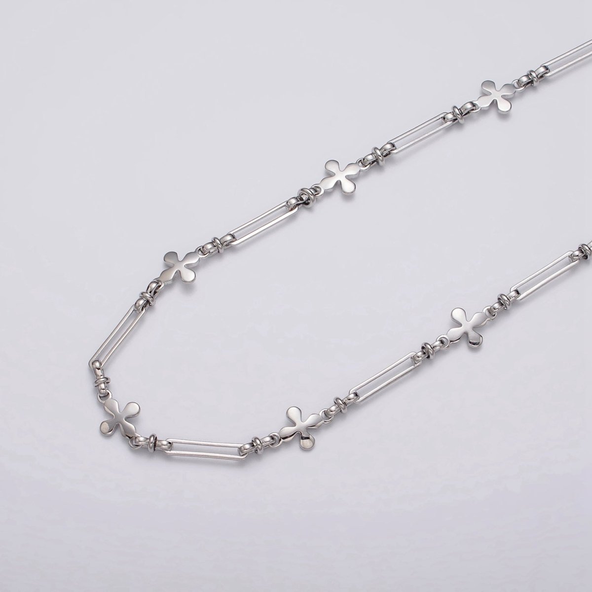 16k Gold Filled Designed Quatrefoil Paperclip Figure Eight Link Unfinished Chain by Yard in Gold & Silver | ROLL-1177 ROLL-1178 Clearance Pricing