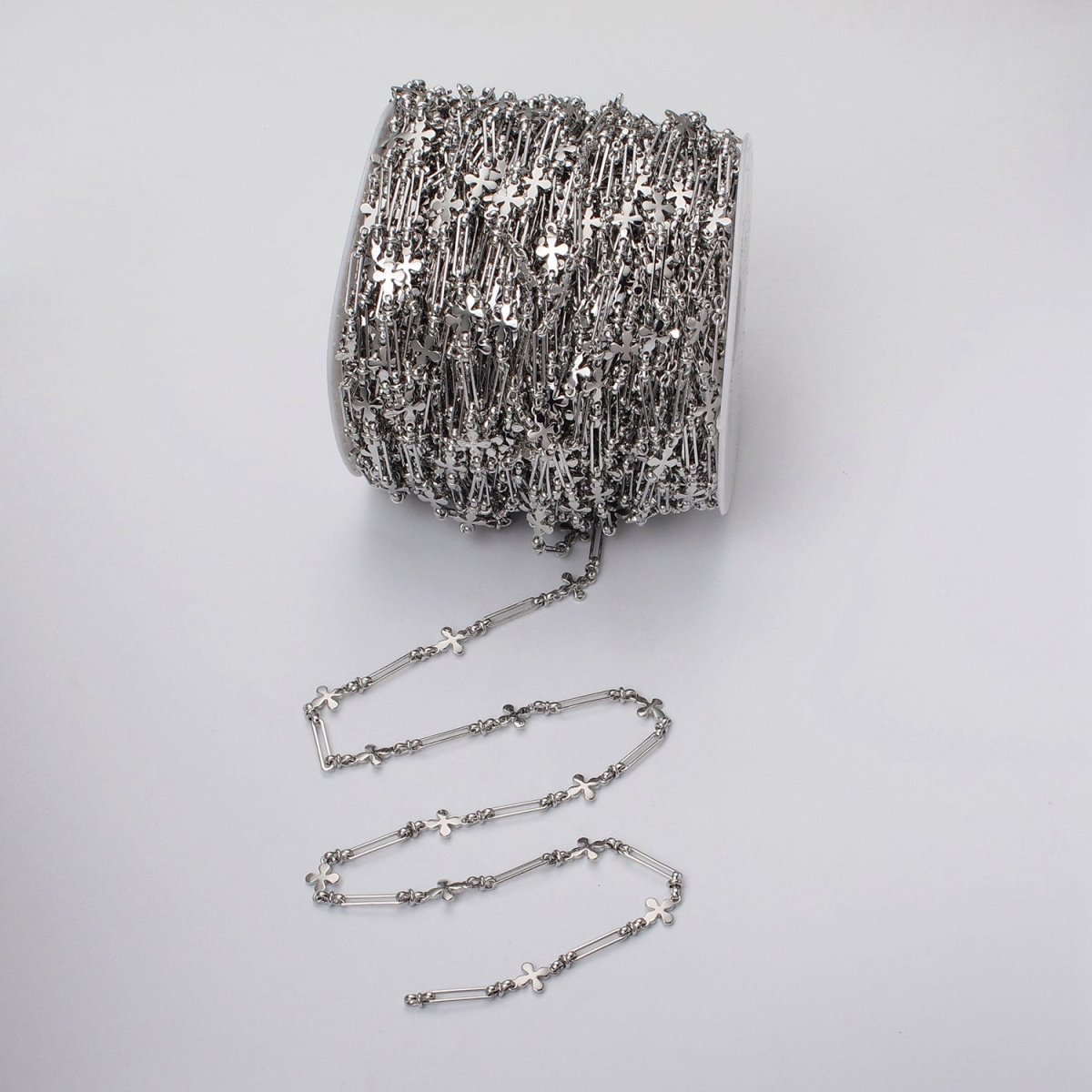 16k Gold Filled Designed Quatrefoil Paperclip Figure Eight Link Unfinished Chain by Yard in Gold & Silver | ROLL-1177 ROLL-1178 Clearance Pricing