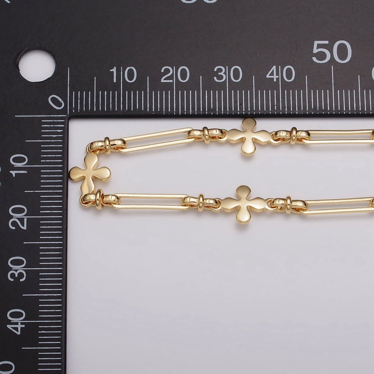 16k Gold Filled Designed Quatrefoil Paperclip Figure Eight Link Unfinished Chain by Yard in Gold & Silver | ROLL-1177 ROLL-1178 Clearance Pricing