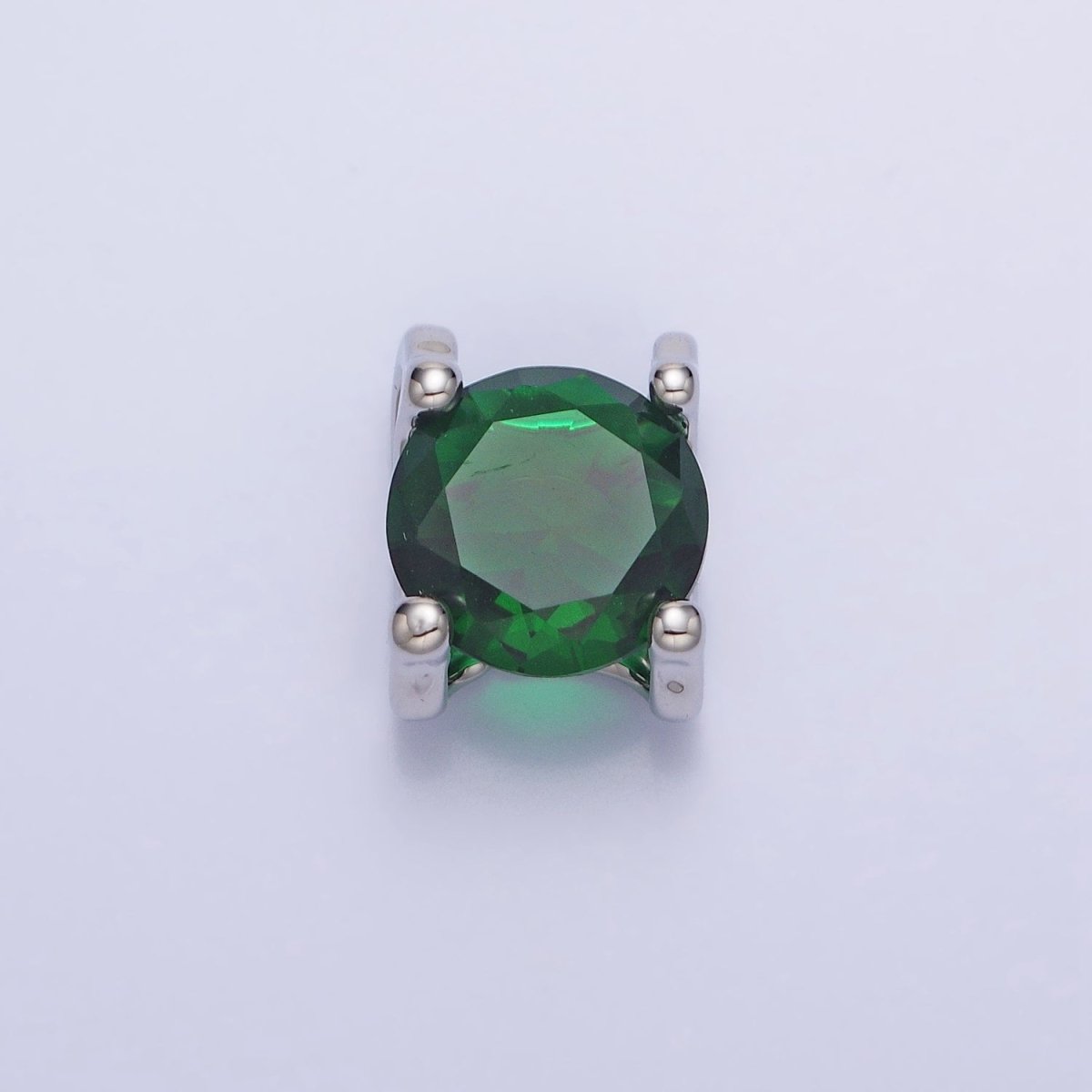 16K Gold Filled Emerald Green Birthday May Birthstone 12mm Add-On Charm in Silver & Gold | AC-400 AC-951