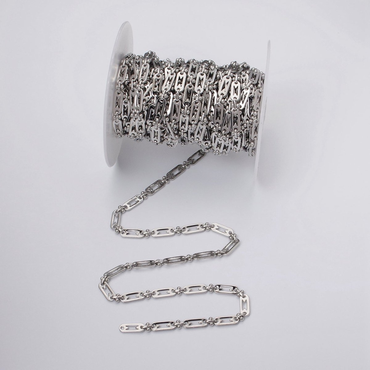 16k Gold Filled Figaro Long and Short Fancy 5mm Unfinished Chain in Gold & Silver | ROLL-1163 ROLL-1164 Clearance Pricing