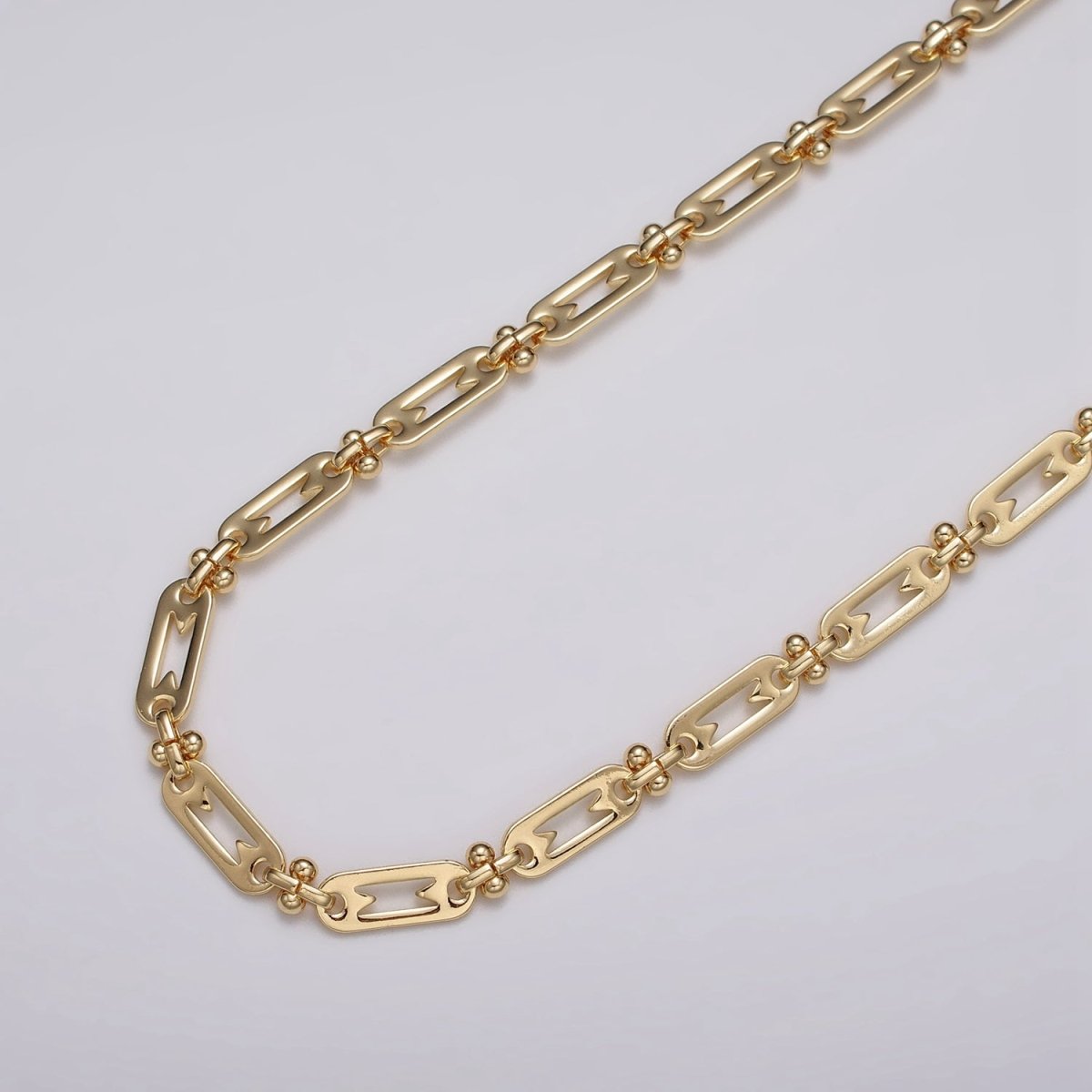 16k Gold Filled Figaro Long and Short Fancy 5mm Unfinished Chain in Gold & Silver | ROLL-1163 ROLL-1164 Clearance Pricing