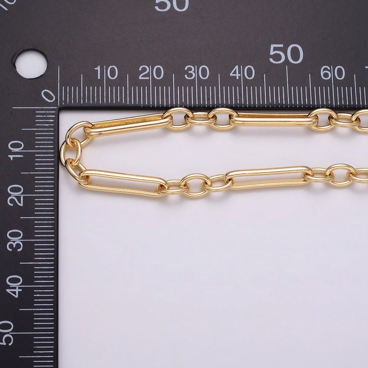 16K Gold Filled Figaro Long and Short Fancy Chain, Silver Figure Eight Chain PaperClip Chain by Yard for Jewelry Making Supply | ROLL-1261 ROLL-1262 Clearance Pricing