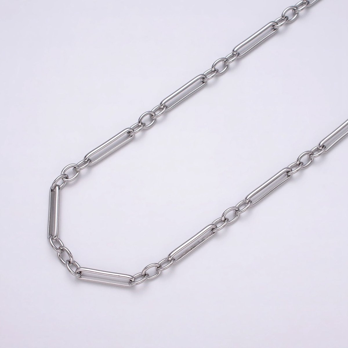 16K Gold Filled Figaro Long and Short Fancy Chain, Silver Figure Eight Chain PaperClip Chain by Yard for Jewelry Making Supply | ROLL-1261 ROLL-1262 Clearance Pricing