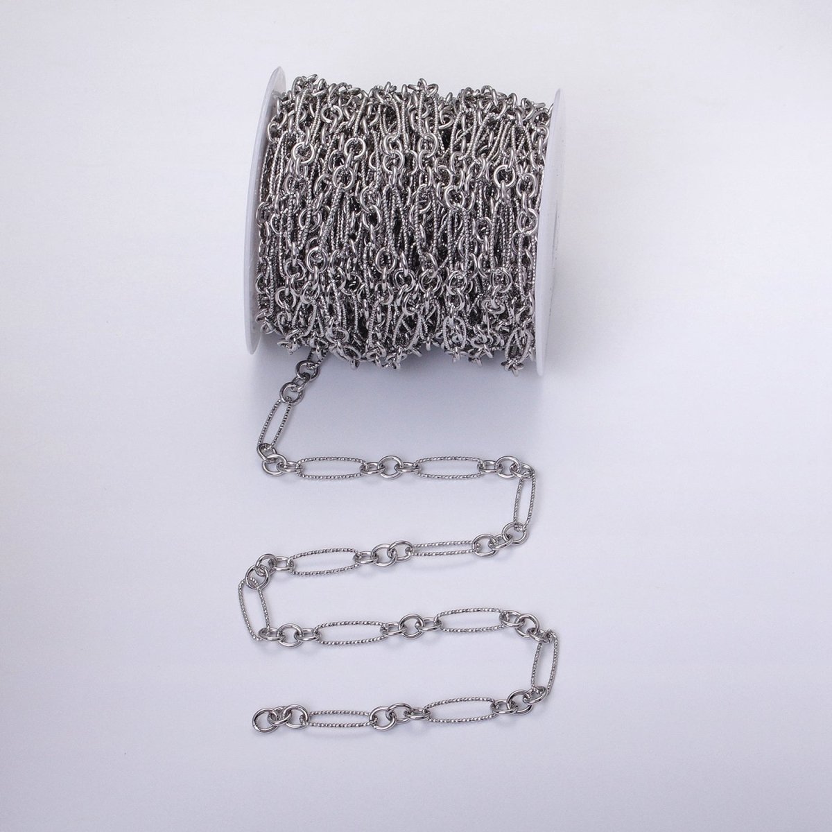 16K Gold Filled Figaro Long and Short Fancy Unfinished Chain by Yard in Gold & Silver | ROLL-1215 ROLL-1216 Clearance Pricing