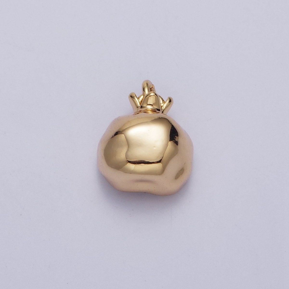 16K Gold Filled Fruit Pomegranate Vermilion Micro Paved CZ Mini Charm in Gold & Silver | AC-268 AC-269